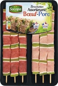 Assortiment de brochettes de bœuf et de porc x 6