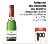 Sekt, Fruchtsecco oder Alkoholfrei Angebote von Rotkäppchen bei nah und gut Ansbach für 1,00 €