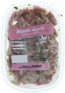 Museau de porc pétales en vinaigrette - Petit Casino à Aix-en-Provence Museau de porc pétales en vinaigrette en promo chez Petit Casino Aix-en-Provence à 1,99 €
