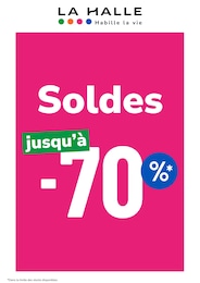 Catalogue La Halle "Soldes jusqu'à -70%" à Corsept et alentours, 1 page, 24/06/2026 - 28/06/2026