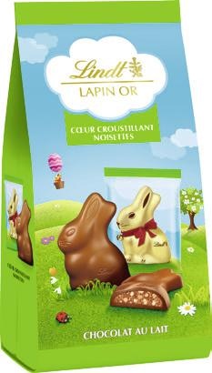 Lapin or lait cœur chocolat noisettes