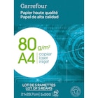 Lot de 5 ramettes papier impression haute qualité - CARREFOUR en promo chez Carrefour Mont-de-Marsan à 19,95 €