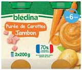 Pots purée de carottes jambon - BLÉDINA dans le catalogue Intermarché