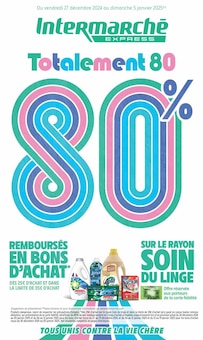 Prospectus Intermarché de la semaine "Totalement 80 80%" avec 1 pages, valide du 27/12/2024 au 05/01/2025 pour Vincennes et alentours