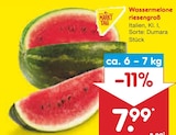 Wassermelone riesengroß von MARKT TAG für 7,99 € bei Netto Marken-Discount im Angebot Wassermelone riesengroß von MARKT TAG im aktuellen Netto Marken-Discount Prospekt