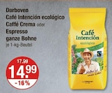 Café Intención ecológico Caffé Crema oder Espresso ganze Bohne von Darboven im aktuellen V-Markt Prospekt für 14,99 €