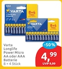 Longlife Power AA Batterie von Varta für 4,99 € bei budni im Angebot Longlife Power AA Batterie von Varta im aktuellen budni Prospekt