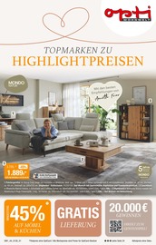 Aktueller Opti-Wohnwelt Möbel & Einrichtung Prospekt in Hoya und Umgebung, "Topmarken zu Highlightpreisen" mit 24 Seiten, 19.12.2025 - 28.01.2026