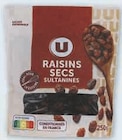 Raisins secs - U en promo chez U Express Aulnay-sous-Bois à 2,10 €