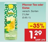 Pfanner Tee oder Eistee im Angebot bei Netto Marken-Discount in Dormagen Pfanner Tee oder Eistee Angebote bei Netto Marken-Discount Dormagen für 1,29 €