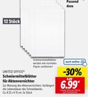 Schmiermittelblätter für Aktenvernichter Angebote von UNITED OFFICE bei Lidl Leinfelden-Echterdingen für 6,99 €