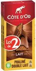 Tablettes de chocolat lait praliné double lait - CÔTE D'OR - Intermarché à Vallauris Tablettes de chocolat lait praliné double lait - CÔTE D'OR en promo chez Intermarché Vallauris à 2,32 €