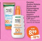 Hautpflegeprodukte im tegut Prospekt Hydra 24h Sonnenspray LSF50 oder Sensitive expert+ Sonnenmilch LSF 50+ von Garnier Ambre Solaire im aktuellen tegut Prospekt für 8,99 €
