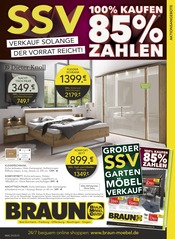 BRAUN Möbel-Center Möbel & Einrichtung Prospekt der aktuellen Woche mit 16 Seiten, gültig von 25.06.2025 bis 29.07.2025, in Klettgau und Umgebung Aktueller BRAUN Möbel-Center Möbel & Einrichtung Prospekt in Klettgau und Umgebung, "SSV - VERKAUF SOLANGE DER VORRAT REICHT" mit 16 Seiten, 25.06.2025 - 29.07.2025