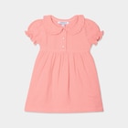 Robe col claudine gaze de coton rose corail bébé fille en promo chez La Halle Robe col claudine gaze de coton rose corail bébé fille dans le catalogue La Halle