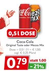 Coca-Cola Original Taste oder Mezzo Mix Angebote bei Getränkeland Glinde für 0,79 €