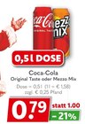 Coca-Cola Original Taste oder Mezzo Mix im Angebot bei Getränkeland in Glinde Coca-Cola Original Taste oder Mezzo Mix Angebote bei Getränkeland Glinde für 0,79 €