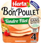 LE BON POULET TENDRE FILET HERTA - HERTA - Auchan Hypermarché à Tourcoing LE BON POULET TENDRE FILET HERTA - HERTA en promo chez Auchan Hypermarché Tourcoing à 1,99 €