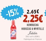 Kombucha Hibiscus & Myrtille - Jubiles - Naturalia Kombucha Hibiscus & Myrtille - Jubiles à 2,25 € dans le catalogue Naturalia