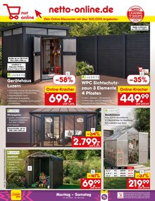 Gartenhaus im Netto Marken-Discount Prospekt "Aktuelle Angebote" mit 69 Seiten (Bonn)