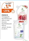 Flüssigseife Nachfüllbeutel im Angebot bei Müller in Weiden Flüssigseife Nachfüllbeutel Angebote von Frosch bei Müller Weiden für 1,95 €