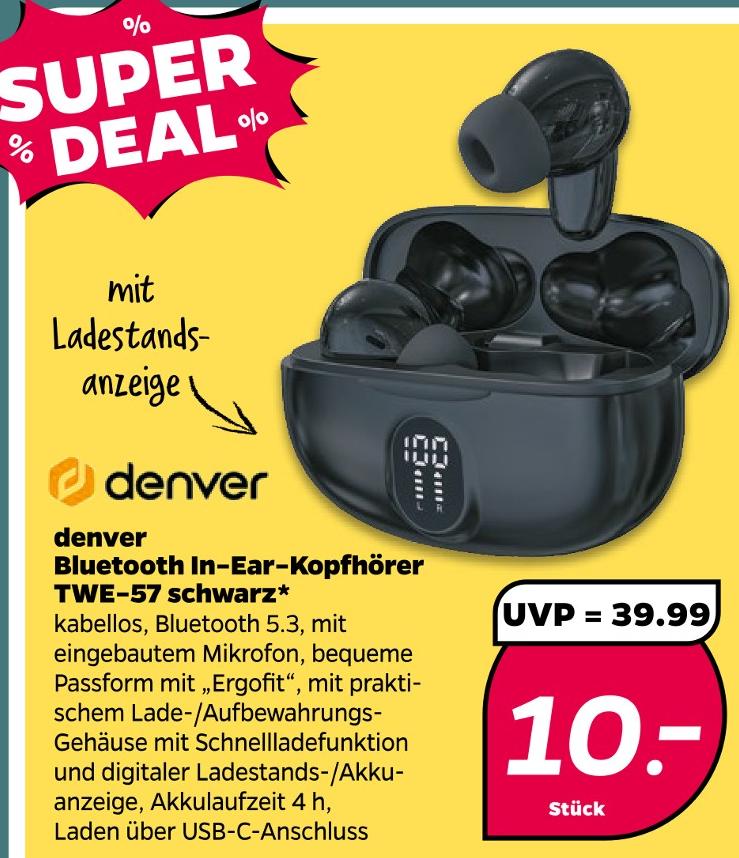 Bluetooth In-Ear-Kopfhörer TWE-57 schwarz