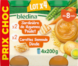 JARDINIÈRE DE LÉGUMES POULET ET CAROTTES SEMOULE DINDE BLÉDINA - BLEDINA en promo chez Auchan Hypermarché Pau à 3,99 €