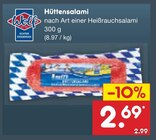 Aktuelles Hüttensalami Angebot bei Netto Marken-Discount in Heilbronn ab 2,69 €