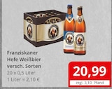 Hefe Weißbier im Angebot bei Getränkefachmarkt Rausch in Gießen Hefe Weißbier Angebote von Franziskaner bei Getränkefachmarkt Rausch Gießen für 20,99 €