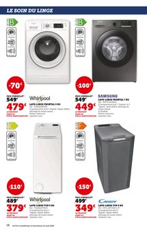Promotion Lave-Linge dans le prospectus Hyper U, valable du 26/09/2023 au 08/10/2023 Promo Lave-Linge dans le catalogue Hyper U du moment à la page 16