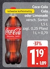 Cola oder Limonade von Coca-Cola für 1,19 € bei EDEKA im Angebot Cola oder Limonade von Coca-Cola im aktuellen EDEKA Prospekt