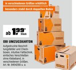 Umzugskarton im Angebot bei OBI in Neumünster Umzugskarton Angebote von OBI bei OBI Neumünster für 1,99 €