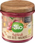 Aufstrich Rote Bete-Walnuss von dmBio für 1,65 € bei dm-drogerie markt im Angebot Aufstrich Rote Bete-Walnuss von dmBio im aktuellen dm-drogerie markt Prospekt