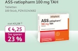 mea - meine apotheke - ASS-ratiopharm 100 mg TAH Angebot im Prospekt ASS-ratiopharm 100 mg TAH bei mea - meine apotheke im Prospekt "" für 4,25 €