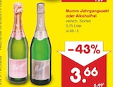Jahrgangssekt im Angebot bei Netto Marken-Discount in Kamp-Lintfort Jahrgangssekt Angebote von Mumm bei Netto Marken-Discount Kamp-Lintfort für 3,66 €