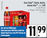 Coca-Cola, Fanta, Sprite, mezzo-mix oder Lift im EDEKA Prospekt Coca-Cola, Fanta, Sprite, mezzo-mix oder Lift von Coca-Cola im aktuellen EDEKA Prospekt für 11,99 €