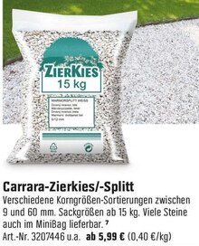 Carrara-Zierkies/-Splitt bei OBI in Grevenbroich Carrara-Zierkies/-Splitt im Angebot bei OBI Grevenbroich für 5,99 €