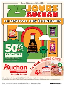 Catalogue Auchan Supermarché de la semaine 16, "25 JOURS AUCHAN", page 1, 14/04/2026 - 20/04/2026 Prospectus Auchan Supermarché en cours, "25 JOURS AUCHAN", page 1 sur 8
