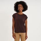 T-shirt manches courtes coupe droite marron foncé femme - La Halle T-shirt manches courtes coupe droite marron foncé femme à 12,99 € dans le catalogue La Halle
