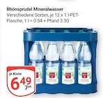 GLOBUS Hattersheim - Mineralwasser Angebot im Prospekt Mineralwasser bei GLOBUS im Hattersheim Prospekt für 6,49 €