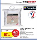 2 oreillers moelleux lavables - Domédia - Intermarché à Angers 2 oreillers moelleux lavables - Domédia en promo chez Intermarché Angers à 10,50 €