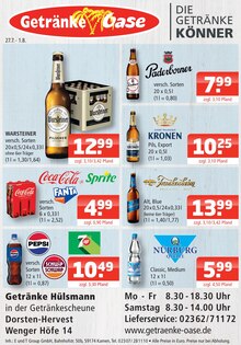 Coca Cola im aktuellen Getränke Oase Prospekt (Marl) Coca Cola im Getränke Oase Prospekt "Aktuelle Angebote" mit 1 Seiten (Marl)
