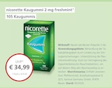 Kaugummi 2 mg freshmint bei Apotheke im Alten Rathaus im Malterdingen Prospekt für 34,99 €