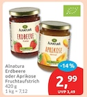 Erdbeere oder Aprikose Fruchtaufstrich von Alnatura im aktuellen budni Prospekt
