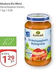 Bio Menü Dinkelspaghetti Bolognese bei GLOBUS im Neutraubling Prospekt für 1,29 €