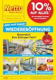 Discounter Prospekt von Netto Marken-Discount Bissendorf Netto Marken-Discount Prospekt: "Wiedereröffnung - 10% auf ALLES", 4 Seiten, 13.01.2026 - 17.01.2026