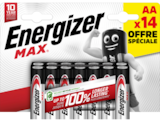 Lot De 14 Piles Max Energizer Lr06 Ou Lr03 en promo chez Auchan Hypermarché Argenteuil à 6,99 €