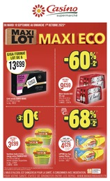 Prospectus Casino Supermarchés à Servon, "MAXI LOT MAXI ECO", 26 pages, 19/09/2023 - 01/10/2023