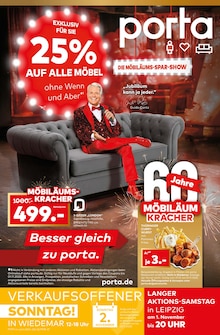Aktueller porta Möbel Leipzig Prospekt porta Möbel Prospekt Leipzig "DIE MÖBILÄUMS-SPAR-SHOW" mit 12 Seiten