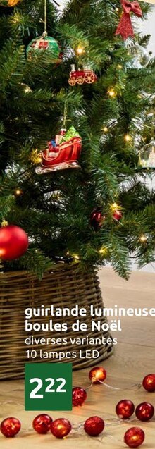 guirlande lumineuse boules de Noël - Action à Quimper guirlande lumineuse boules de Noël en promo chez Action Quimper à 2,22 €